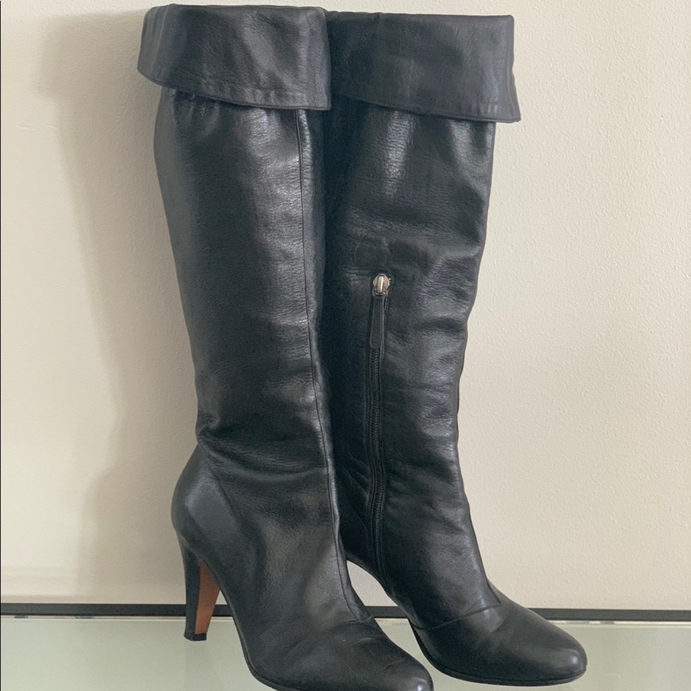 Moschino black Cheap & Chic over the knee tall boots-size 6.5-Made In Italy
